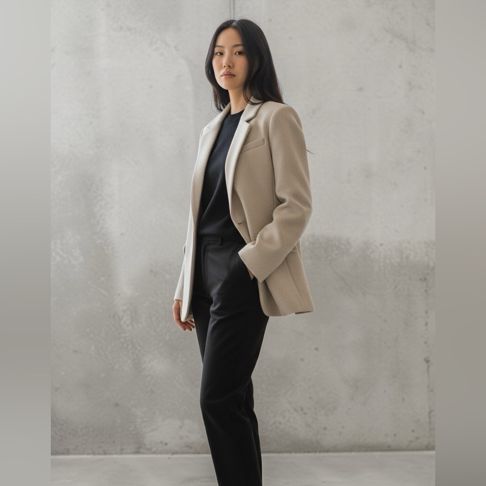 Abercrombie & Fitch Heavy Weight Wool Blend Blazer - Taupe - Picture 14 of 14
